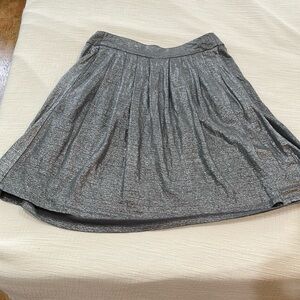 Eileen Fisher Gray Silver Shimmer Linen Jersey Skirt XS